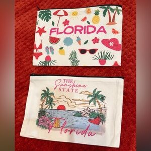 2 pack! Florida Sunshine State Canvas Pouches